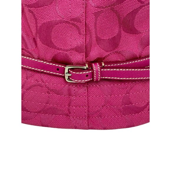 Vintage Coach PINK Monogram CC Logo Bucket Hat w/Leather Belt Accent Y2K main image 11